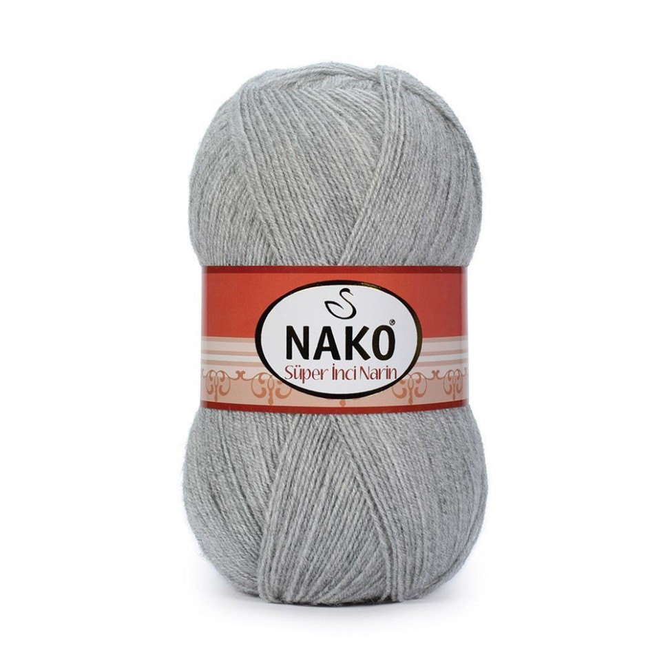 Пряжа Super Inci Narin, Nako - 195 (св.серый меланж)