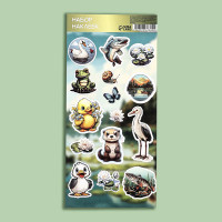 Детские наклейки бумажные 10 х 22 см, &quot;Озеро&quot; (10 шт.)