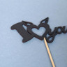 Топпер "I Love you"  чёрный 10,1х5,3 см (10 шт.)