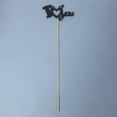 Топпер "I Love you"  чёрный 10,1х5,3 см (10 шт.)