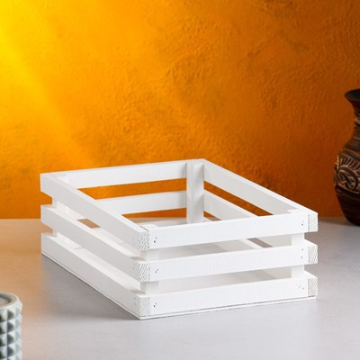 Кашпо деревянное 30×20×9.5 см "Classic", трёхреечное, белый Дарим Красиво Кашпо деревянное 30×20×9.5 см "Classic", трёхреечное, белый Дарим Красиво