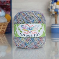 Стрекоза файн - 121 (молочный с голубым и красн. и серебр. люреском)