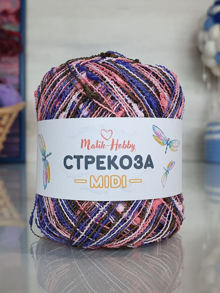 Стрекоза миди M&H - 020 (персик/тем.сирень/коричневый)