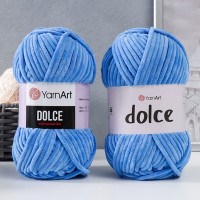 Пряжа &quot;Dolce&quot; 100% микрополиэстер 120м/100гр (777 ярко-голубой)