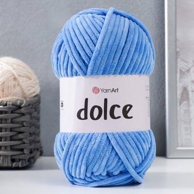 Пряжа "Dolce" 100% микрополиэстер 120м/100гр (777 ярко-голубой)