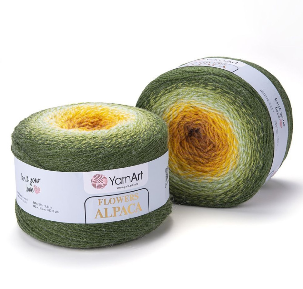 Flowers Alpaca YarArt - 438 (зеленый)