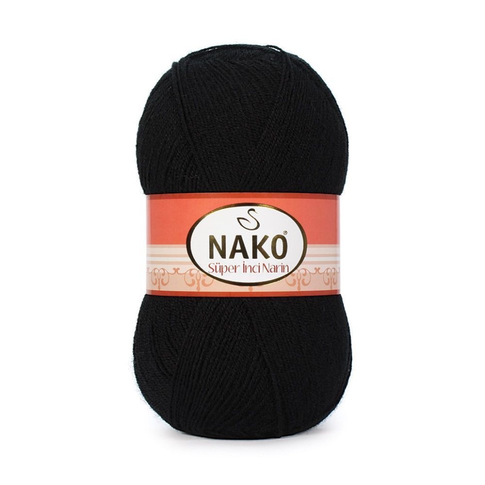 Пряжа Super Inci Narin, Nako - 217 (черный)