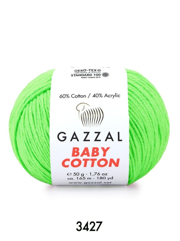 BABY COTTON (Gazzal) - 3427 (яр.салат)
