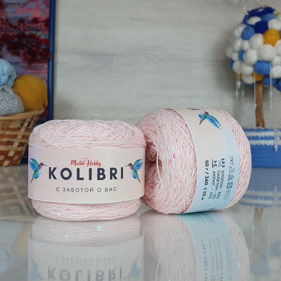 Kolibri с пайетками - 024 (св. розовый с крыльями стрекозы)