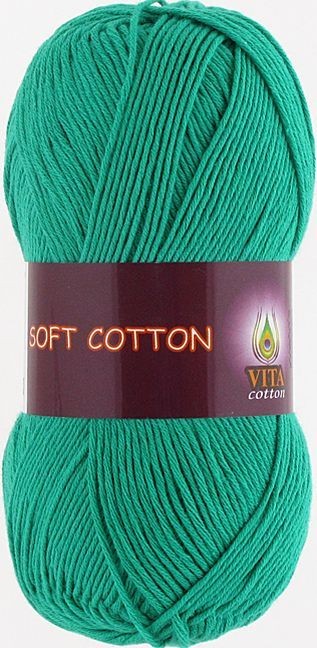Пряжа Soft Cotton Vita - 1819 (зеленая бирюза)