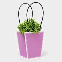 Сумка для цветов сиреневая влагостойкая, 17x17-11.5x11.5-20 см 9 (10 шт.)