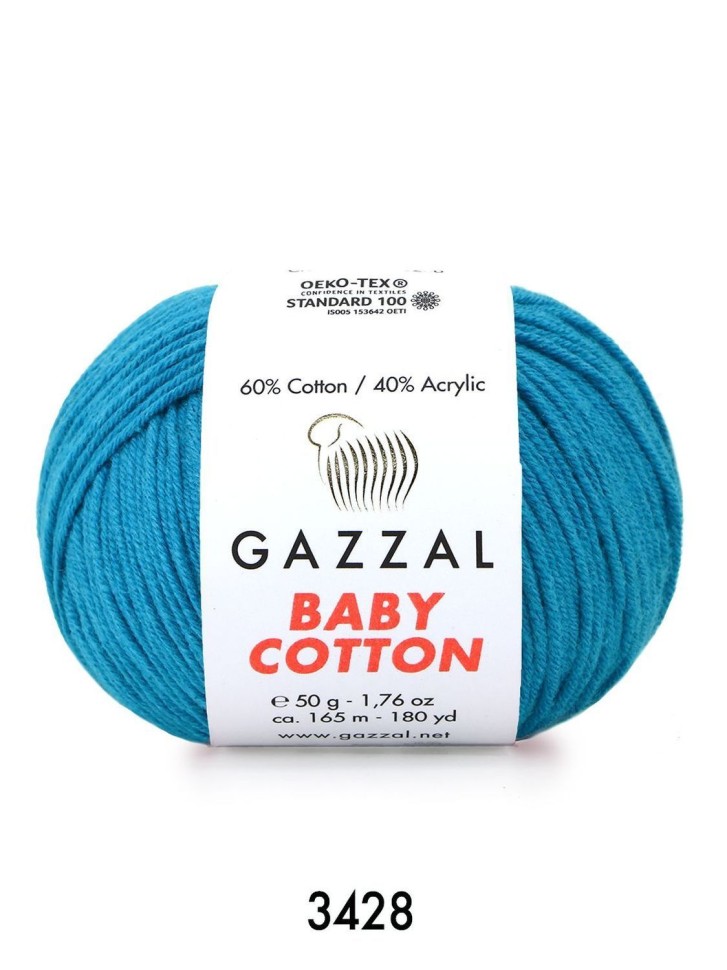BABY COTTON (Gazzal) - 3428 (тем.бирюза)