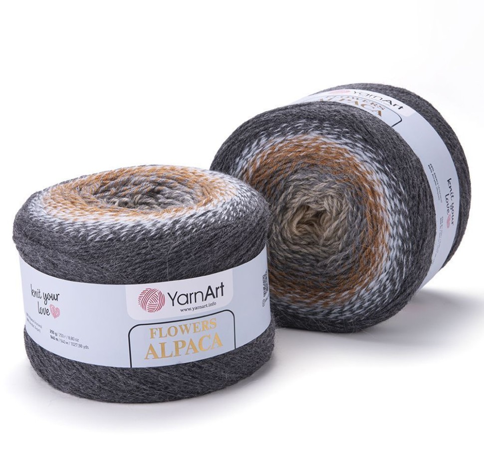 Flowers Alpaca YarArt - 440 (серый-терр-бежев)