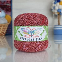 Стрекоза файн - 130 (красный с розовым и золотым люреском)