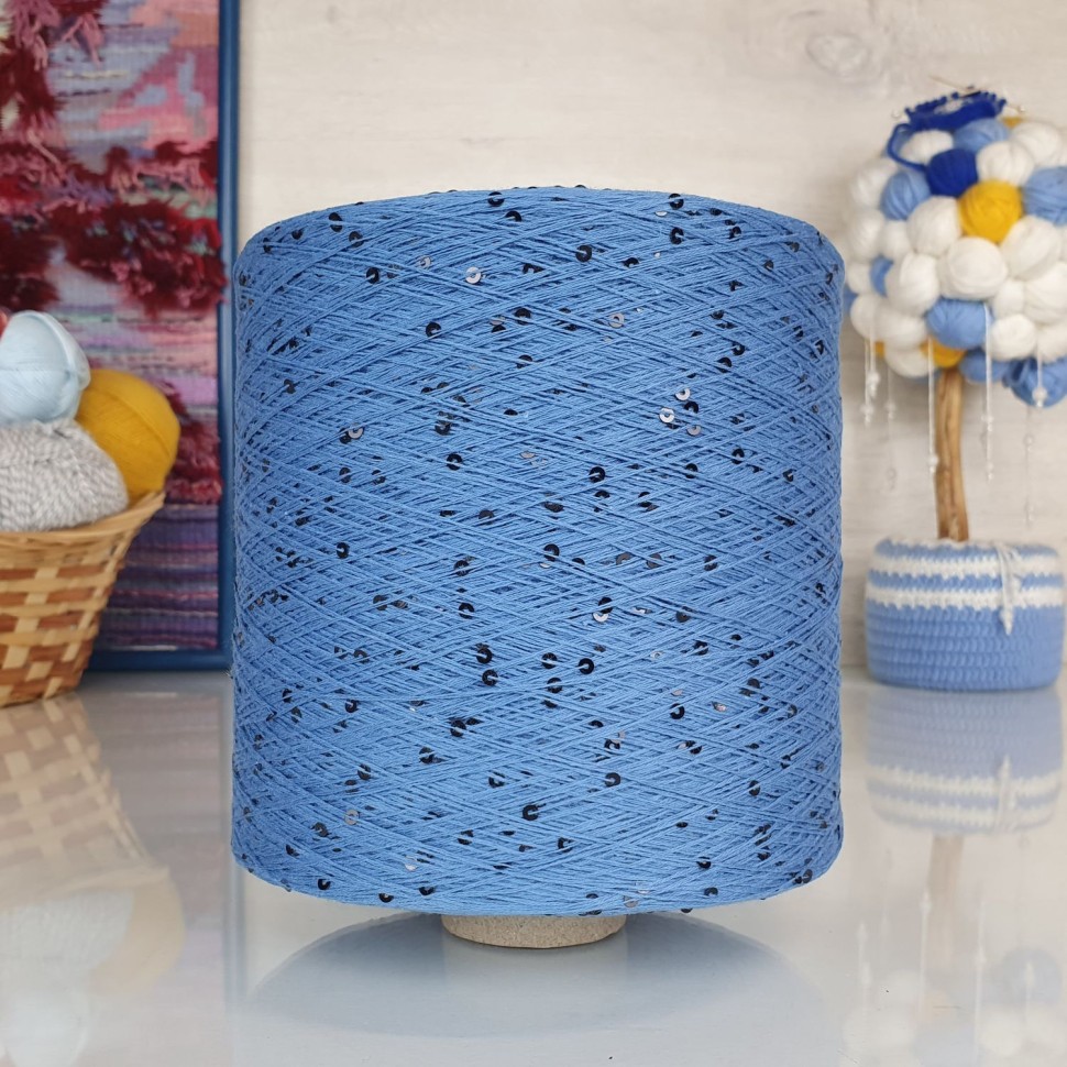 Kolibri с пайетками - 025 (св.джинсовый с черными пайет)