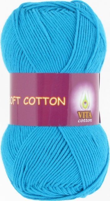 Пряжа Soft Cotton Vita - 1823 (голубая бирюза)
