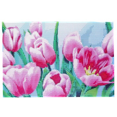 Алмазная вышивка с полным заполнением «Букет тюльпанов», 20х30 см, на раме Алмазная вышивка с полным заполнением «Букет тюльпанов», 20х30 см, на раме