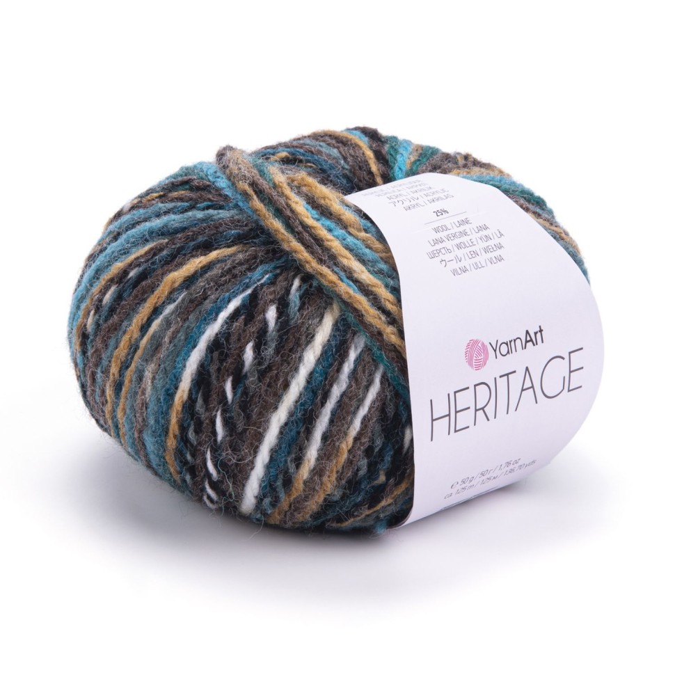 Heritage, YarnArt - 337 (бел/беж/изумруд)