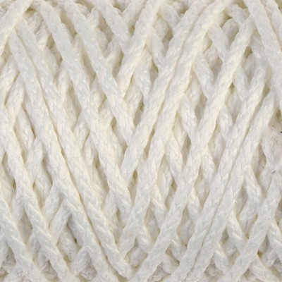 Шнур для вязания "Классик" без сердечника 100% полиэфир ширина 4мм 100м (белый)