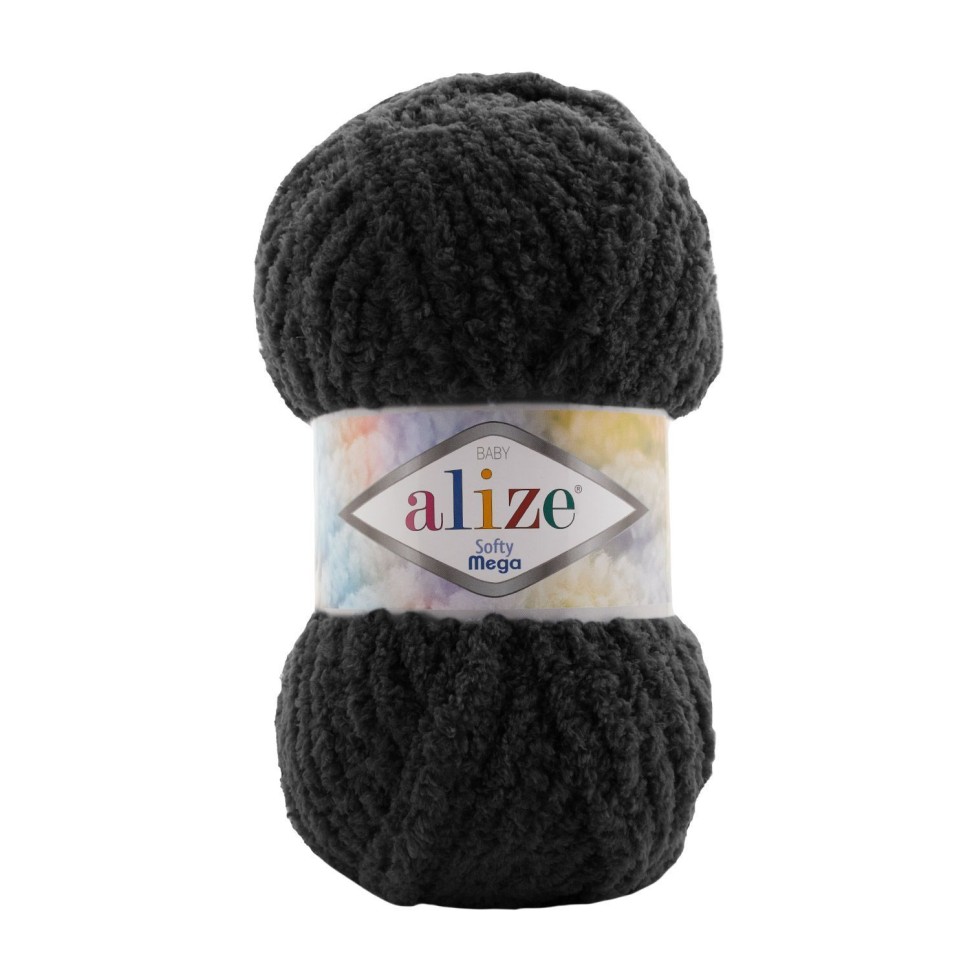 Softy mega, Alize - 60 (черный)