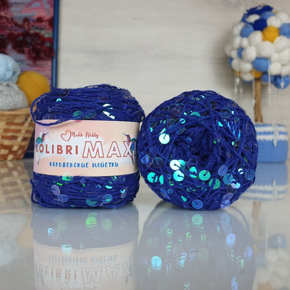 Колибри макси королевские пайетки - 070-2 (синий с пайет.стрекоза)