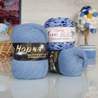 Набор Пух норки и пайетки - 32 (847+149) (св.стальной с сиреневыми пайетками)