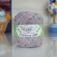 Стрекоза файн - 169 (белый с роз., черным и серебр. люреском)