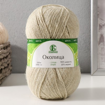 Пряжа "Околица" 90% шерсть, 10% акрил 250м/100гр (168 свет.серый)
