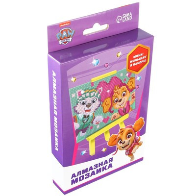 Алмазная мозаика для детей, 16 х 10,5 х 2 см "Эверест и Скай", Щенячий патруль Алмазная мозаика для детей, 16 х 10,5 х 2 см "Эверест и Скай", Щенячий патруль