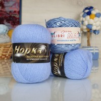 Набор Пух норки и пайетки - 33 (825+198) (голубой с прозрачными пайетками)