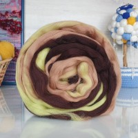 Полутонкая шерсть (для валяния) - 1556 (липа/шоколад/кофе)