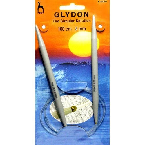 49410 Спицы GLYDON круговые 8,00 мм/ 100 см, пластик PONY