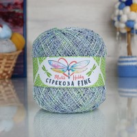 Стрекоза файн - 174 (белый с синим., салатовым и серебр.люреском)