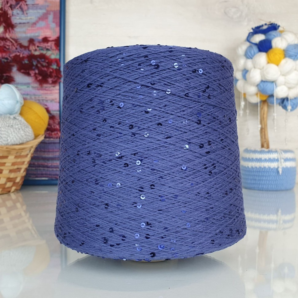 Kolibri с пайетками - 030 (синий с синими блест.пайет)