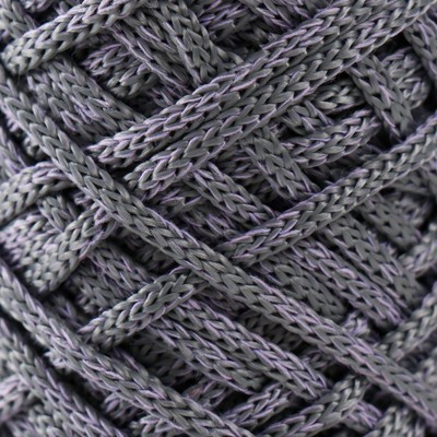 Шнур для вязания 35% хлопок,65%  полипропилен 3 мм 85м/165±5 гр (Лаванда/графит)