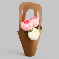 Переноска для цветов, крафт, 35х19 см (10 шт.)