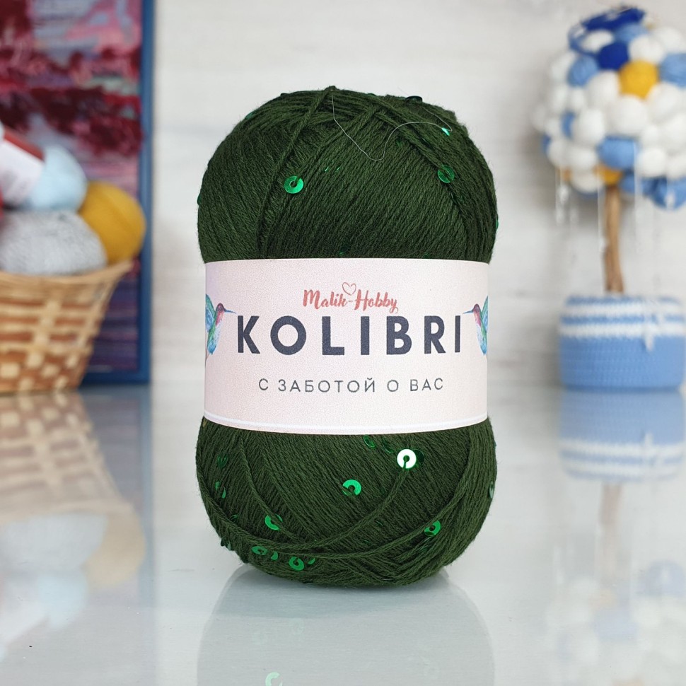 Kolibri с пайетками - 034 (болото с зелеными пайетками)