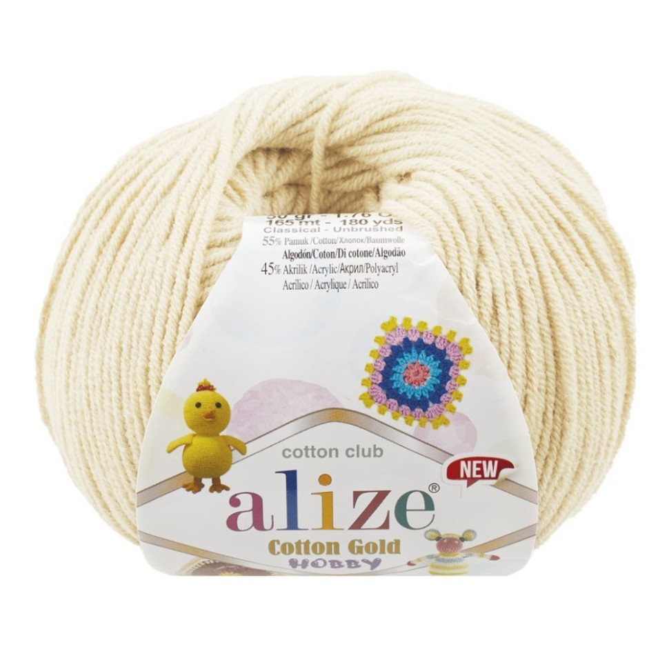 COTTON GOLD HOBBY NEW (ALIZE) - 01 (кремовый)
