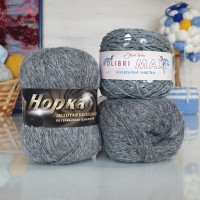 Набор Пух норки и пайетки - 40 (803+180) (т.серый с прозрачными пайетками)