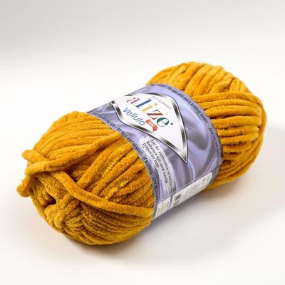 Пряжа "Velluto" 100% микрополиэстер 68м/100гр (02 жёлтый) Пряжа "Velluto" 100% микрополиэстер 68м/100гр (02 жёлтый)