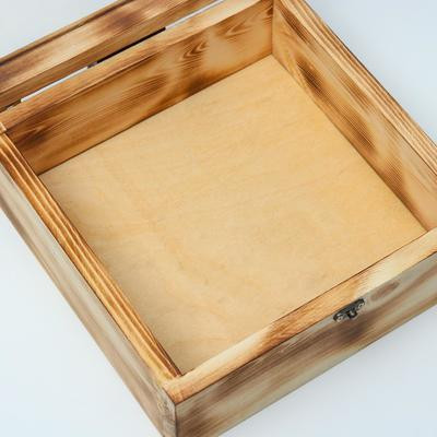 Подарочный ящик 25×25×11 см деревянный, крышка оргстекло 3 мм, обжиг Подарочный ящик 25×25×11 см деревянный, крышка оргстекло 3 мм, обжиг