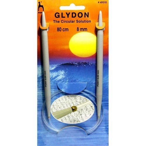 49310 Спицы GLYDON круговые 8,00 мм/ 80 см, пластик PONY