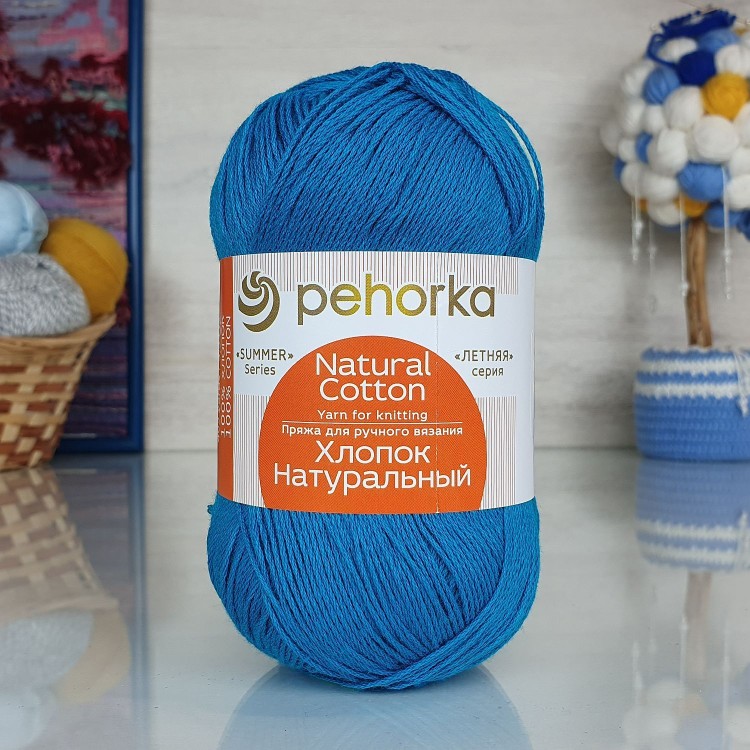 Хлопок натуральный 425м (Пехорка) - 45 (тём.бирюза)