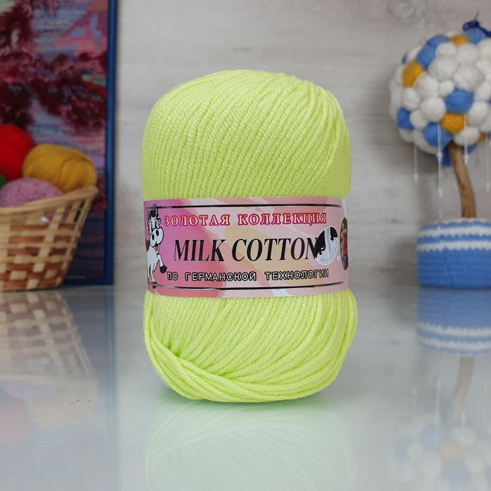 Милк коттон 170м Color City - 008 (желтый неон)