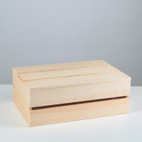 Ящик деревянный 35×23×13 см подарочный с реечной крышкой