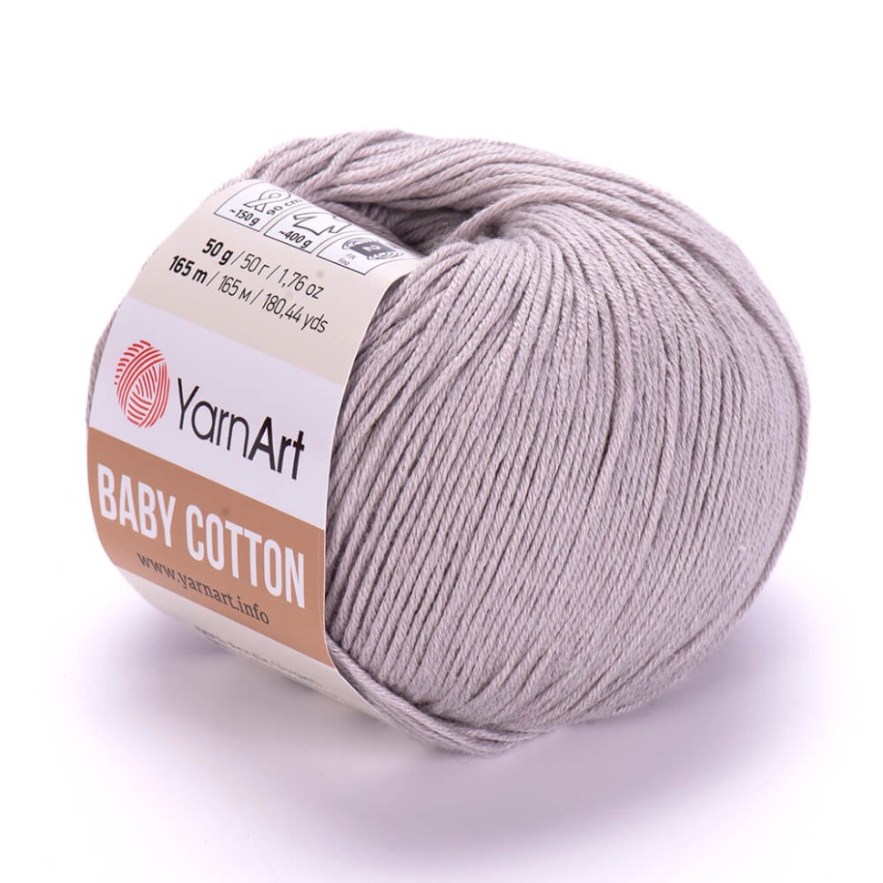 Пряжа Baby Cotton YarnArt - 406 (св.серый)