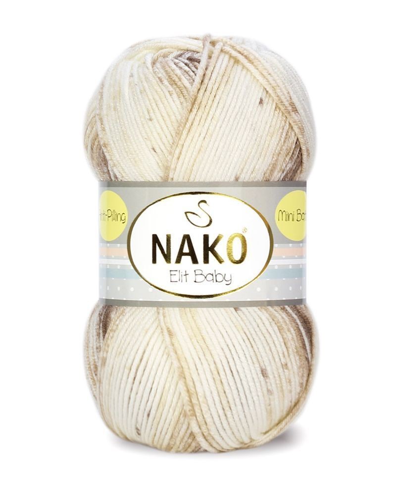 Пряжа Elit Baby mini batik (NAKO) - 32426 (крем/беж/корич)