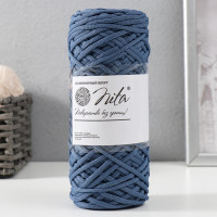 Шнур для вязания 100% полиэфир, ширина 3 мм 100м (джинс)