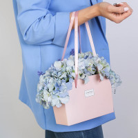 Коробка для цветов складная, розовая «Счастье ждет тебя», 17 × 13 × 7 см (5 шт.)