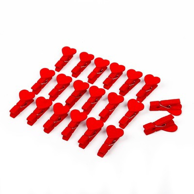 Набор декоративных прищепок «Сердечки» набор 20 шт. Набор декоративных прищепок «Сердечки» набор 20 шт.